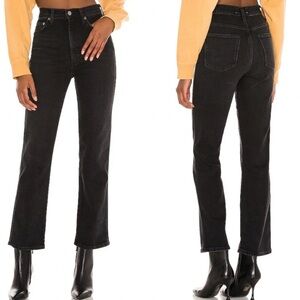 Agolde Pinch Waist High Rise Kick Flare Jeans‎ Panoramic Black